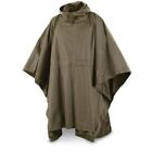 German army wet weather Rain poncho waterproof olive hooded  shelter cape
