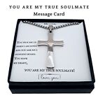 For My Love Heavyweight Stainless Steel Solid Cross Pendant Necklace - Card