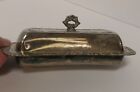 Sterling Silver Plated  Butter Dish with Lid & Glass Insert Vintage