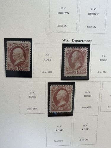 1873 US Scott War Department Stamps. 3x