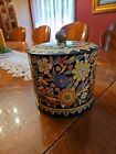 New ListingVintage Daher English Biscuit Tin With Lid Decorative Floral 7 1/2
