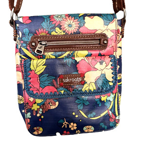 Sakroots purse Women's multicolor floral Peace crossbody bag canvas Boho Chic---