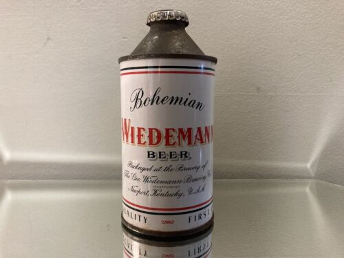 New ListingRare 1940s’ WIEDEMANN BOHEMIAN BEER Ohio Cone Top Can– USBC #189-8