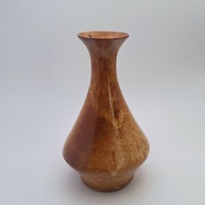 A. R. Cole Pottery Vase Vintage Sugar Brown Glaze North Carolina Marked
