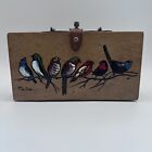 Enid Collins of TX, For the Birds, Wooden Box Bag Purse Great Vintage Condition