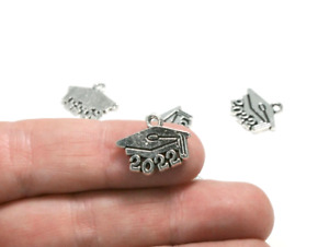 3 Year 2022 Graduation Cap Hat Charms 17 x 14 mm Antique Silver US Seller 1180