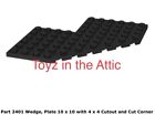 Lego 1x 2401 Black Wedge, Plate 10 x 10 with 4 x 4 Cutout Spyrius 6939