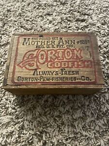 Vintage Gorton's Salt Codfish Wooden Box
