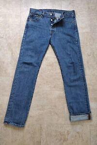 VTG Levis Jeans Mens 30x32 Blue 501 Denim Straight Leg Button Pants Made in USA