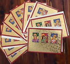 10 Vintage Paper Magic Holiday Christmas Cards & Envelopes Gold Embossed Angels