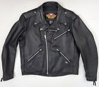 Vintage Harley Davidson Made In USA Leather Motorcycle Biker Jacket Men's L NICE
