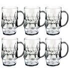 Plastic Beer Mugs With Handle - Bulk Set Of 6 Acrylic Beer Drinking Cups For Men