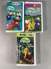 VHS 3 Lot Dance With The Teletubbies, Nursery Rhymes, & Exercise Vintage PBS