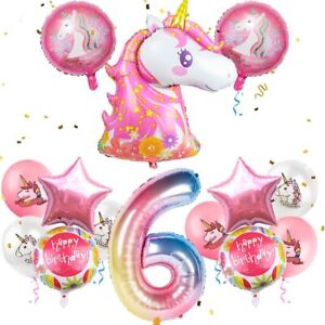 MOVINPE Unicorn Balloons Birthday Party Decorations for Girls 6th Party, 43 Pink