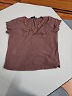 Torrid Brown Blouse Woth Sequence Neckline Size 1