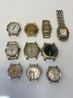 Vintage Lot of 10 Battery & Wind-up Men's Watches, Not Tested (5-#220)