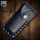 BLACK COW LEATHER SHEATH For Folding Pocket Knife Cover Pouch Belt Loop 4