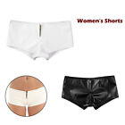 Women Faux Leather Booty Shorts Low Waisted Zipper Disco Short Hot Pants Bottoms