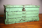 Antique wood Machinist Tool Box Green Cabinet apothecary drawer chest vintage