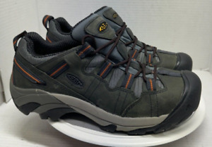 KEEN Mens 9.5 42.5 D F2413-11 Steel Toe Safety Work Shoes Gray Lace Up Hiking