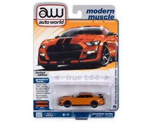 Auto World Ford Mustang Shelby GT500 2021 Carbon Fiber Track Orange 64412 B 1/64