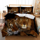 Animal Tiger 3D Quilt Duvet Doona Covers Single Double Queen King Size Bed Linen
