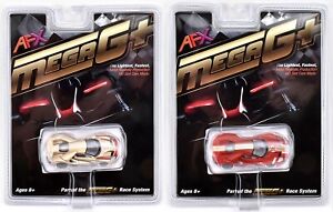 AFX Mega G+ DOUBLE-DEAL with Ford GT Heritage #5/#16 HO Slot Cars #22061/#22067