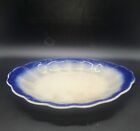 Antique Flow Blue Oval Platter La Francaise Porcelain 11 1/2 inches Floral Swags