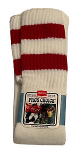 Hanes Tube Socks Mens 9-15 White Red Label Pros Choice Sports