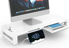 Desk Monitor Stand with Drawer Width Adjustable Monitor Riser with Storage