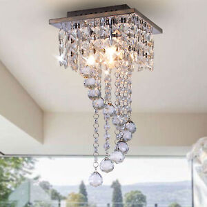 Bedroom Crystal Chandeliers Living Room Ceiling Lamp Light Fixture Flush Mount
