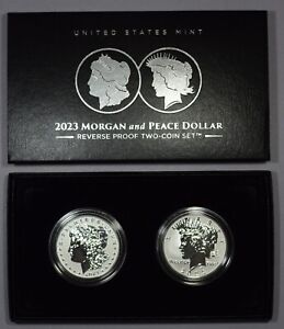 2023 US Mint Morgan And Peace Dollar Reverse Proof Two-Coin Set w/OGP and COA