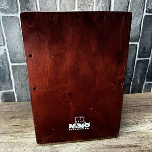 Nino Percussion Cajon Natural Body Wine Red Front Plate 10 1/2” x 15” x 10 1/4