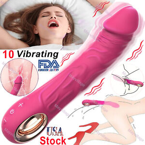 Realistic G Spot Dildo Vibrator Clit Massager Anal Stimulator Sex Toys for Women