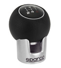 Sparco Car Gear Knob Stick Lift Up Reverse Manual Vehicle Silver Black Leather
