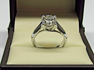 Halo 3.00Ct Round Cut Real Treated Diamond in 925 Silver Engagement Ring