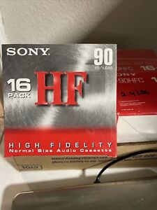 Sony Compact Cassette HF type I normal bias 120microseconds EQ C-90HFC 16 pack