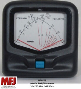 MFJ-822 SWR/WATTMETER HF/VHF 1.8 - 200 MHZ 300 WATTS MOBILE