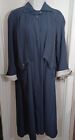 Vintage Classic Trench Coat Navy-Blue Women’s Size 8 Pockets Lined Pad Shoulders