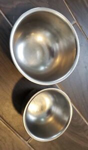 Vintage Vollrath  1 1/2 + 3/4 Quart Stainless Steel Mixing Bowls Baking Made USA
