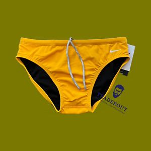 Nike Men orange color solid swim brief bikini Swimwear size 34 36 38
