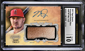 2021 Topps Dynasty Mike Trout Auto Game-Used Glove Card 3/5 Angels CSG 10 🔥