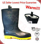 Men's Black Winter Snow Rain Boots Warm Fleece Lined Thermolite Rubber Insulated