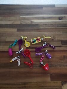 Vintage 1980s Plastic Clip On 80s Bell Charms Lot Rare