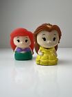 Lot of 2 Disney Princess Mini 2” Finger Puppet Bath Toys by Ginsey Belle Ariel