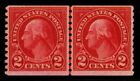 US.#599 Rotary Press Line Pair Issue of 1923 - OGNH - VF - CV$4.50 (ESP#1133-D)