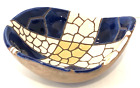 Vintage Keramos Mosaic Pottery Bowl Judaism Signed Hand Painted Israel No. 913
