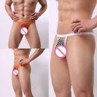 Mens Mesh See-through Pouch G-string Briefs Underwear T-back Thong V-string'