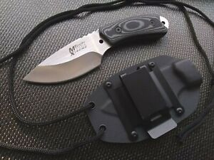 Micarta EDC Fixed Blade Knife Horizontal Vertical Concealed Carry Kydex Holster