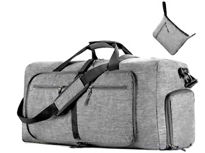 Travel Duffle Bag 85 L Grey, Foldable, with Shoes Compartment, great size